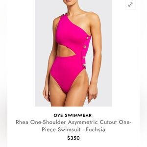 OYE SWIMWEAR 
Rhea One-Shoulder Asymmetric Cutout One-Piece Swimsuit NWT